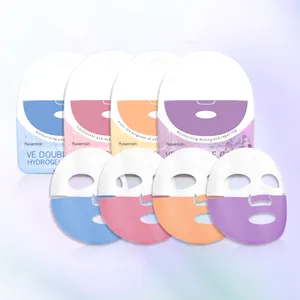 Mascarilla facial Coreana de colágeno helado de enfriamiento de dos colores, cuidado de la piel, hojas de mascarilla facial de hidrogel hidratante de belleza