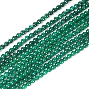 Vente en gros tier5A7A perles en vrac d'agate d'aventurine verte naturelle perles de pierre circulaires pierres précieuses pour la fabrication de bijoux