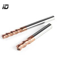 Fraise à queue carrée en carbure HRC55/HRC60 TiSiN/AlTin à 4 dents, outil de fraisage CNC haute vitesse pour métaux, ODM OEM