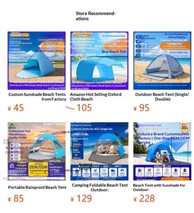 Carpa de Playa para Acampar al Aire Libre, Cuatro Estaciones, Instalación Automática Instantánea, UPF50+, Tela Oxford, Fibra de Vidrio, PVC, Refugio Resistente al Sol y la Lluvia - Product Image 6