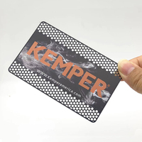 Carte de membre de luxe en acier inoxydable découpée au laser sur mesure, format carte de crédit, carte de visite en métal noir vierge pour VIP et entreprises