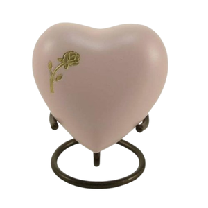Urna Conmemorativa Pequeña en Forma de Corazón con Soporte de Hierro, Grabado Personalizado, Urnas de Cremación Decorativas de Alta Calidad, Fabricante de Urnas Conmemorativas - Product Image 2