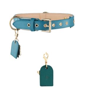 Großhandel Custom Premium Metalls chnalle Leder Hunde halsband Luxus Haustier Halsband Designer Leder Hundes chock Halsbänder - Product Image 5