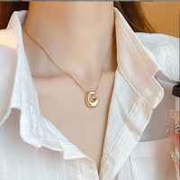 Colgantes de Letras de Burbuja Personalizados DIY, Acero Inoxidable, Chapado en Oro de 18k, Dijes con Nombre, Collar con Letras de Burbuja del Alfabeto de 26 Letras