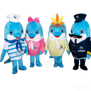 Costume de mascotte de dauphin personnalisé certifié CE, <span class=keywords><strong>tenue</strong></span> de personnage de cosplay sur mesure pour Noël et événements - Product Image 1