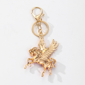 Portachiavi in metallo smaltato personalizzato con Pegaso alato, ciondolo per borsa in lega a forma di animale, portachiavi per auto, all'ingrosso dalla fabbrica - Product Image 3