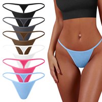 Culottes string sexy pour femmes à taille haute (noir, blanc, beige) en nylon et élasthanne, sous-vêtements sans couture