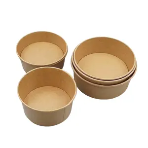 Одноразовая бумажная миска с пищевым покрытием, миска для супа, для лапши, бумажная коробка для еды, бумажная коробка с крышкой