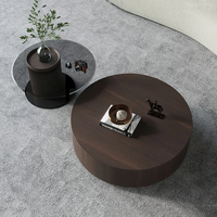 Table basse en verre trempé de couleur ronde ATUNUS Size Garden Modern Light Luxury Minimalist Rock Slab Designer Combination