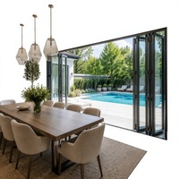 Ventana Plegable de Aluminio con Rotura de Puente Térmico HUACAI, Ventana de Vidrio Doble Insonorizada para Viviendas y Residencias