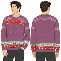 Pull en tricot à motif de Noël, pull décontracté pour homme, chaud, légèrement extensible, col rond, pour homme, automne-hiver