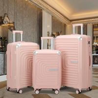 Valise rigide incassable Marksman, vente flash, ensemble de bagages en PP, 4 roues doubles, valise rigide pour les voyages longue distance