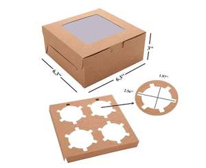 ECOPACKING JRY-W2 - Empaque Desechable Personalizado de Papel Kraft para Mini Cupcakes y Mezclas para Pasteles - Product Image 1