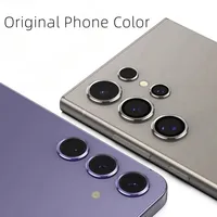 Protection d'objectif en verre avec anneau métallique pour Samsung Galaxy S25 Ultra S24+ S24 Plus FE, capuchon de protection d'objectif arrière pour SAM S25ultra