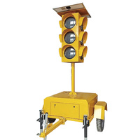 Semáforo Móvil Solar Tipo Remolque D-style 200/300mm, Semáforo de Carretera Elevable para Control de Tráfico