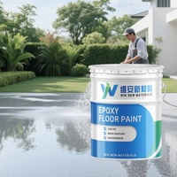 Revêtement de sol époxy à effet marbré à haute brillance Revêtement liquide de sable coloré époxy imperméable et résistant à la poussière auto-nivelant
