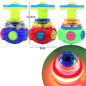 Vente en gros de gyroscope classique de dessin animé Led s'allume musique presse lancement rotatif <span class=keywords><strong>toupie</strong></span> coloré clignotant gyroscope jouet - Product Image 5