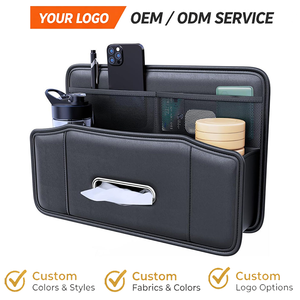 Custom Pu Leather Car Tissue Holder Tissue Box Travel Accessories Car Storage Pocket Backseat Bag Car Back Seat Organizer