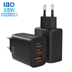 อะแดปเตอร์ชาร์จเร็ว IBD <span class=keywords><strong>65W</strong></span> GaN 3 พอร์ต USB C PD สำหรับแล็ปท็อป MacBook iPhone <span class=keywords><strong>Samsung</strong></span> ได้รับมาตรฐาน CE FCC RoHS - Product Image 2