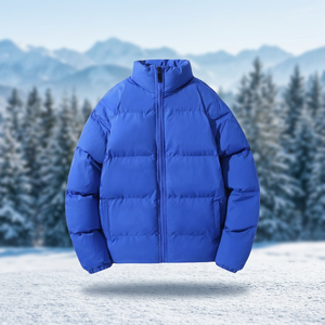 Pink Padded Puffer Jacket Winter High Street Canvas Stand Collar Zipper Closure <b>Waterproof</b> Breathable Trendy <b>Warm</b> Soft Outerwear - Product Image 2