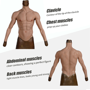Eta Simulation Faux Poitrine Faux Ventre Muscle Chemise Demi-Corps Avec Bras Musclés Cosplay Silicone Muscle Suit Muscle <span class=keywords><strong>Costume</strong></span> - Product Image 4