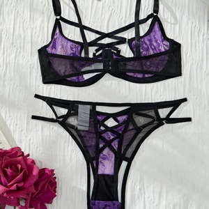 Nouvelle lingerie érotique personnalisée pour femmes, soutien-gorge sexy en dentelle à bretelles avec pompons, style mature ajouré, taille unique pour femmes - Product Image 6