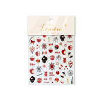 TSZS Lindas Pegatinas de Uñas de Halloween 5D Autoadhesivas con Diseño de Calabaza, Fantasma, Telaraña y Calavera para Decoración de Uñas DIY en Fiestas