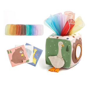 B843 bébé boîte à mouchoirs Montessori jouets bébé sensoriel garçon fille cadeaux Polyester peluche peluche en gros Eco boîte à mouchoirs Montessori - Product Image 1
