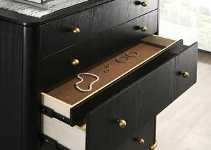 Black and Natural 5-Piece Queen Bedroom Set Wood <b>Convertible</b> Modern Design - Product Image 3