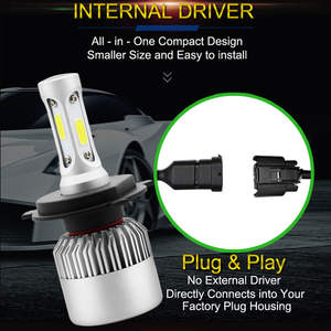 Bombillas LED <span class=keywords><strong>S2</strong></span> para Faros Delanteros de Coche, 9005 9006 H1 H4 H7 H11, 72w 8000lm, Alta Potencia - Product Image 2