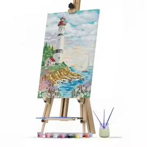 Modern Seaside <strong>Lighthouse</strong> Landscape Design Acrylic <strong>Painting</strong> by Numbers 30x40cm DIY Craft Kits for Home Decor Gifts - Product Image 1