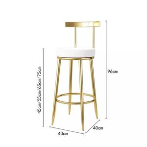 Taburete <span class=keywords><strong>de</strong></span> lujo para Bar y restaurante, mueble nórdico <span class=keywords><strong>de</strong></span> <span class=keywords><strong>cocina</strong></span> dorado, encimera <span class=keywords><strong>de</strong></span> silla alta <span class=keywords><strong>de</strong></span> Metal, hierro, terciopelo, <span class=keywords><strong>Taburetes</strong></span> <span class=keywords><strong>de</strong></span> Bar - Product Image 6