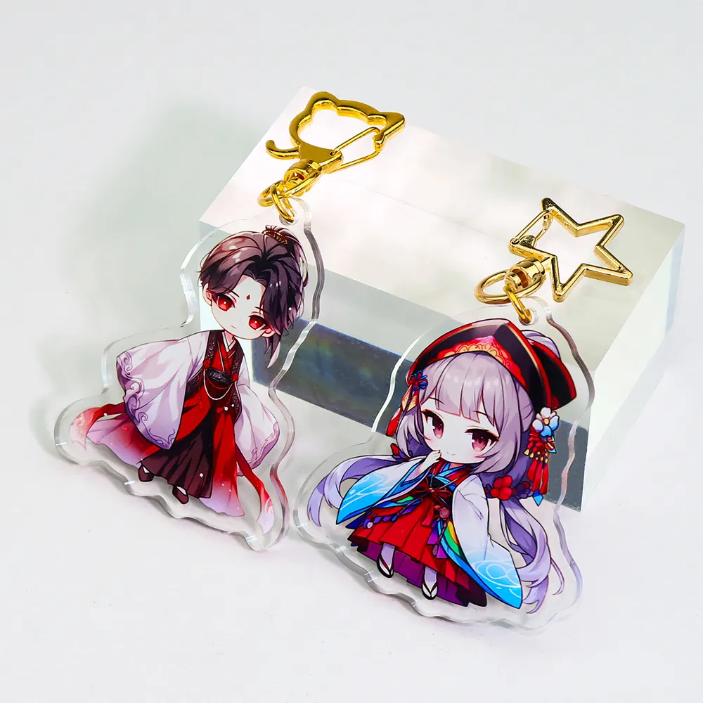 Trending Hars Epoxy Acryl Charme Maken Uw Eigen Anime Glitter Hologram Sleutelhanger Custom Acryl Charme