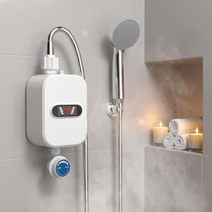 Petit <span class=keywords><strong>chauffe</strong></span>-<span class=keywords><strong>eau</strong></span> électrique instantané mural sans réservoir 3500W pour douche, bain et cuisine, avec robinet rotatif, usage domestique constant - Product Image 1