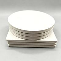 Sous-verres en céramique vierges pour sublimation, sous-verres en pierre blanche absorbante avec base en liège antidérapante, sous-verres ronds et carrés DIY