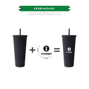 24oz Niedlicher doppelwandiger Plastikbecher, Farbverlauf-Plastik-Trinkbecher, 24 oz Eiskaffeebecher, Regenbogen-Tumbler mit Tumbler-Zubehör Schleife - Product Image 5