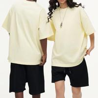 T-shirt vierge en coton épais 100% (350g) pour homme et femme, taille européenne, personnalisable avec logo, uni, sport, manches courtes, idéal pour l'impression
