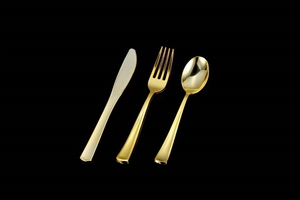 Ensemble de couverts jetables PS à revêtement <span class=keywords><strong>argent</strong></span>é/couverts/couteau en <span class=keywords><strong>plastique</strong></span> <span class=keywords><strong>argent</strong></span>é jetables, <span class=keywords><strong>fourchette</strong></span>, cuillère - Product Image 4
