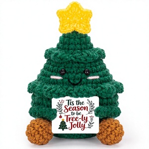 Bambola Natalizia Positiva all'Uncinetto FunisFun, Divertente Decorazione <span class=keywords><strong>per</strong></span> Albero di <span class=keywords><strong>Natale</strong></span> Fatta a Mano, Regalo Scherzoso di Babbo <span class=keywords><strong>Natale</strong></span> dalla Cina - Product Image 1