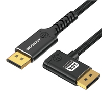 Câble Mâle vers DP 16K tressé haute vitesse compatible avec TV, moniteur, ordinateur portable, home cinéma, ordinateur