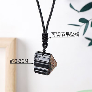 Spiritueller Schmuck Kristall heilen mit Seil natürlichen schwarzen Turmalin rauen Mode Anhänger für Healing Reiki - Product Image 6
