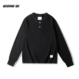 Basic Bamboo Cotton Solid Color Long Sleeve T-Shirt Plunger Sleeve