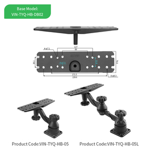 Support de fixation horizontal VINmounts pour écran 6''/11,4'' avec bras articulé et plaque de fixation 6,25 x 2'' pour GPS et sondeur de pêche TYQ-HB-01 - Product Image 4