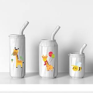 2025新款无双酚a定制硅胶婴儿杯简单直管吸管杯，带印花图案硅胶婴儿吸管杯盖 - Product Image 6