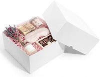 Kotak Hadiah Putih dengan Tutup untuk Kado, Kotak Hadiah Besar, Kotak Proposal Pengiring Pengantin dari Karton Kokoh untuk Pernikahan, Baby Shower