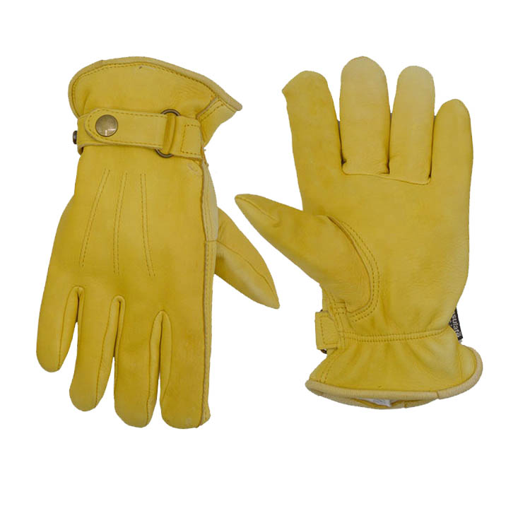 HANDLANDY изолированные кожаные перчатки с подкладкой из оленьей кожи зимние теплые кожаные рабочие перчатки для вождения на открытом воздухе