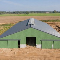 Establo Prefabricado de Acero Ligero para Ganado, Nave Duradera para Cría de Ganado, Almacén para Proyectos Agrícolas