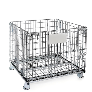 כלוב אחסון מתקפל מפלדה מגולוונת עמידה במיוחד, מתוצרת OEM, לרשתות ריתוך, לאחסון מטען וציוד. - Product Image 4