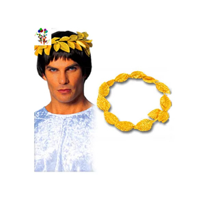 Costume de fête Toga, couronne de laurier grecque romaine, feuilles dorées, bandeaux HPC-0714 - Product Image 1