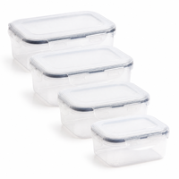 Récipient de stockage alimentaire rectangulaire hermétique avec logo personnalisé en plastique PP sans BPA vente en gros de cuisine garde-manger pour la préparation de repas
